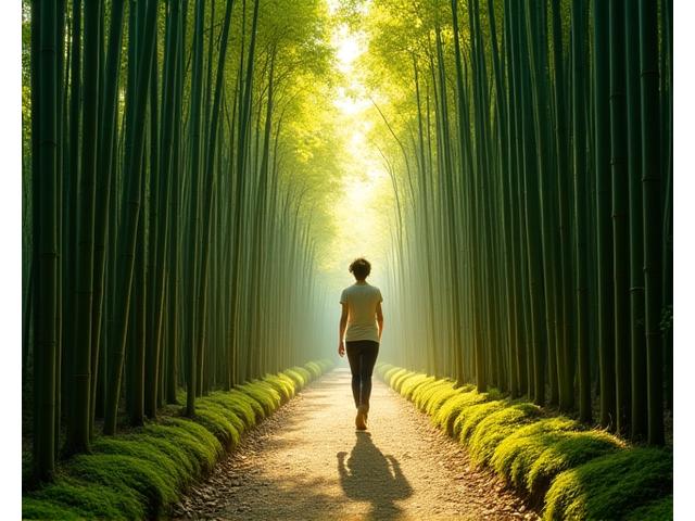 京都の竹林の小道